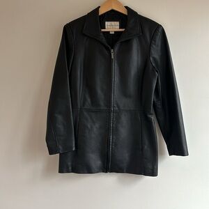 Vintage Worthington Genuine Leather Zip Up Jacket Coat